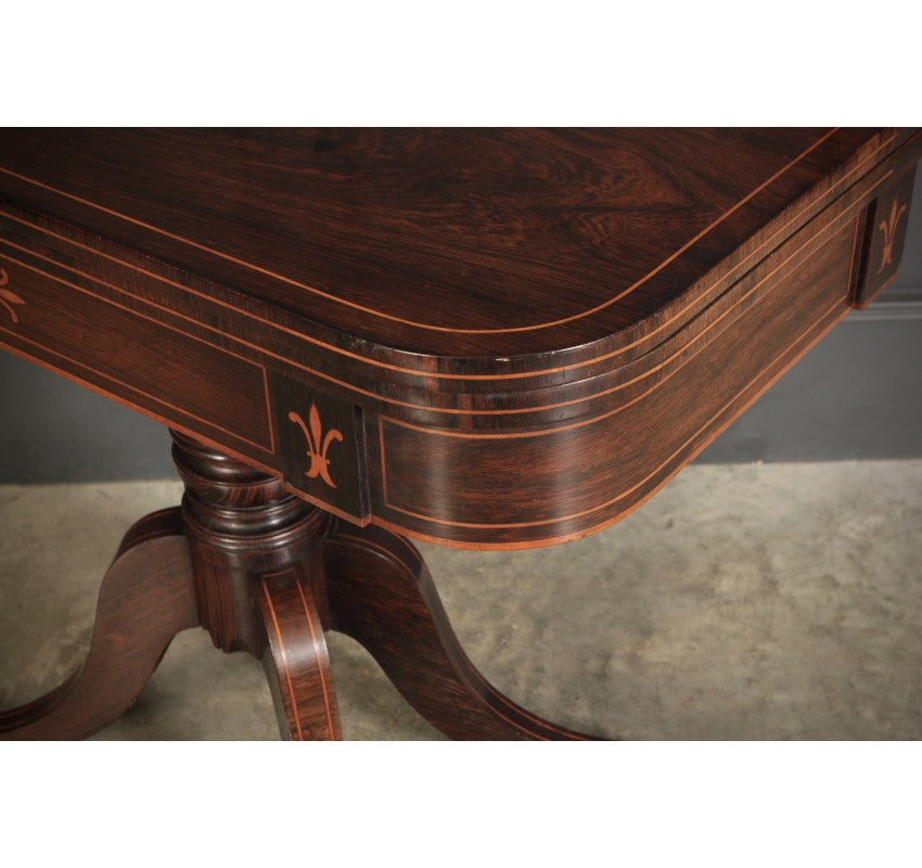 Regency Rosewood Inlaid Card Table