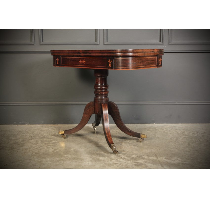 Regency Rosewood Inlaid Card Table