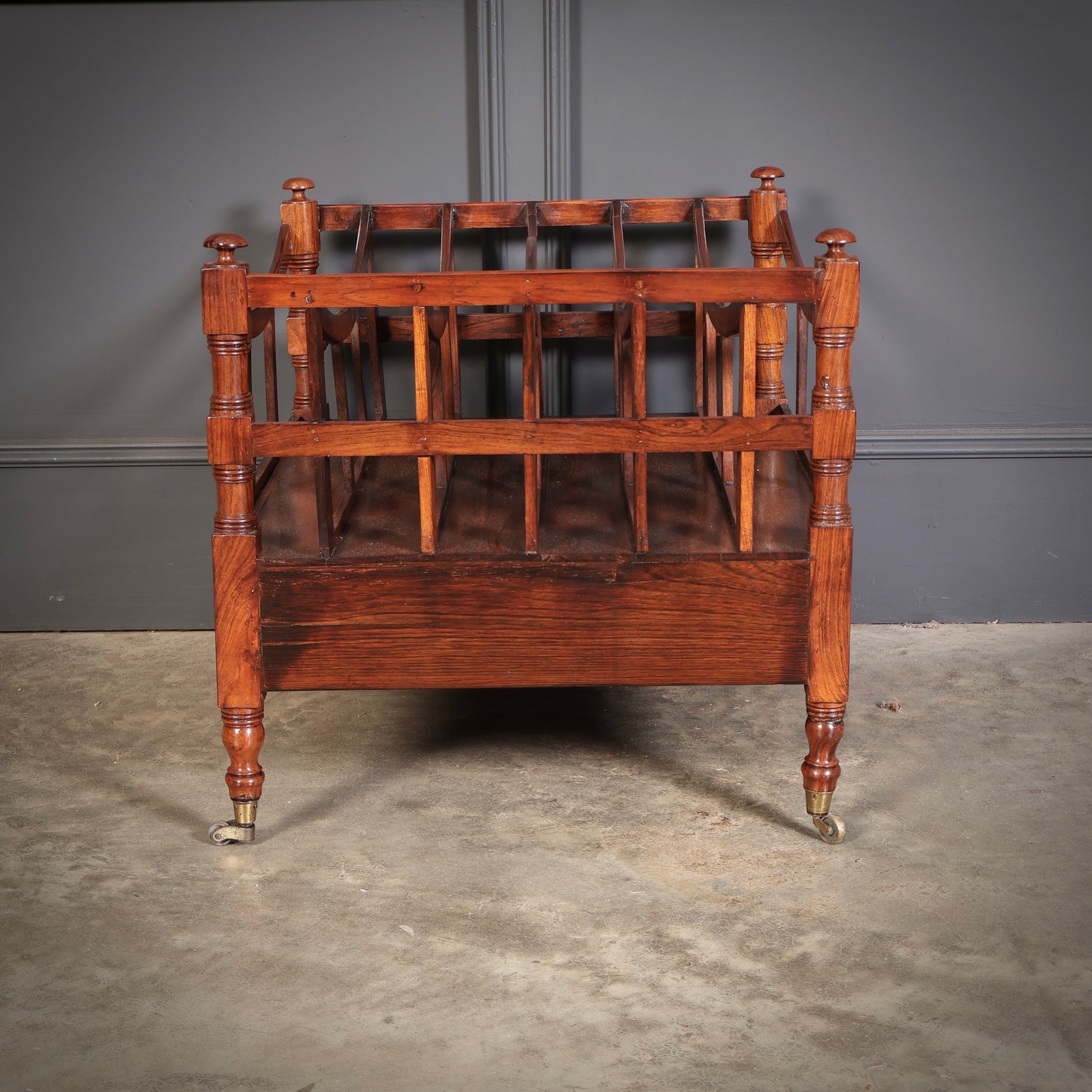 Large Regency Rosewood Canterbury Magazine Rack