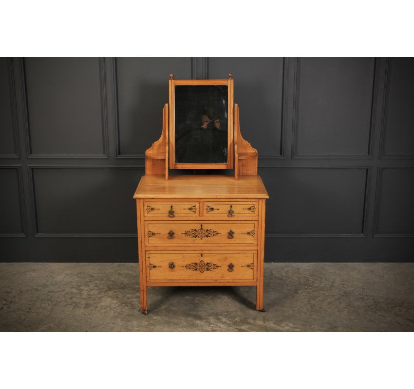 Satin Birch Stencilled Dressing Chest