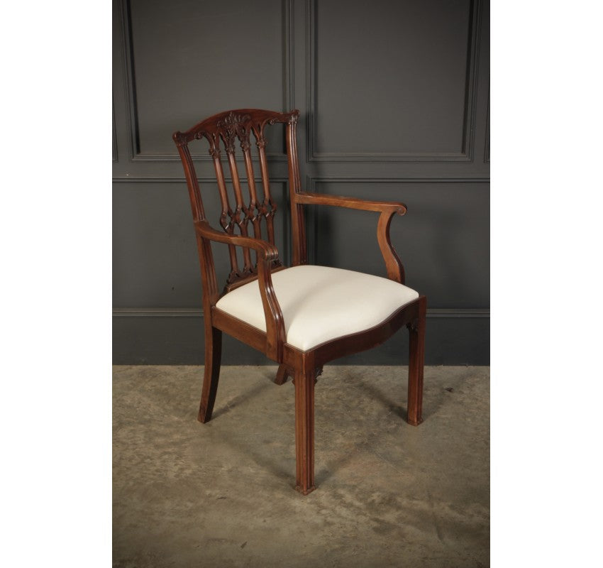 Set of 8 Mahogany Chippendale Style Dining Chairs