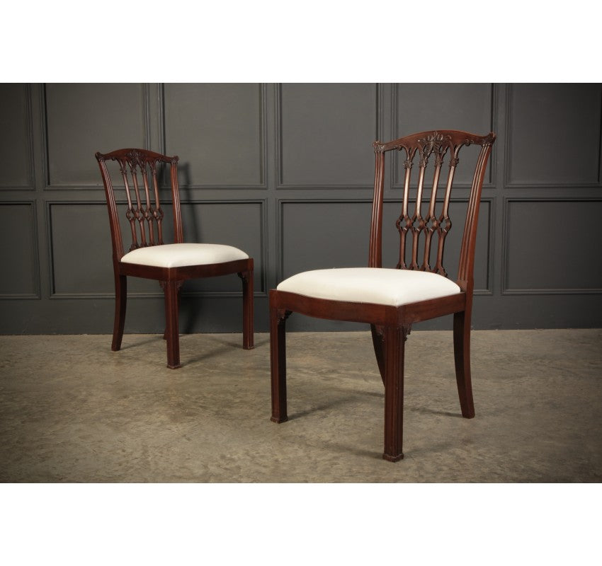 Set of 8 Mahogany Chippendale Style Dining Chairs
