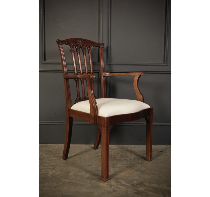 Set of Eight Solid Mahogany Dining Chairs