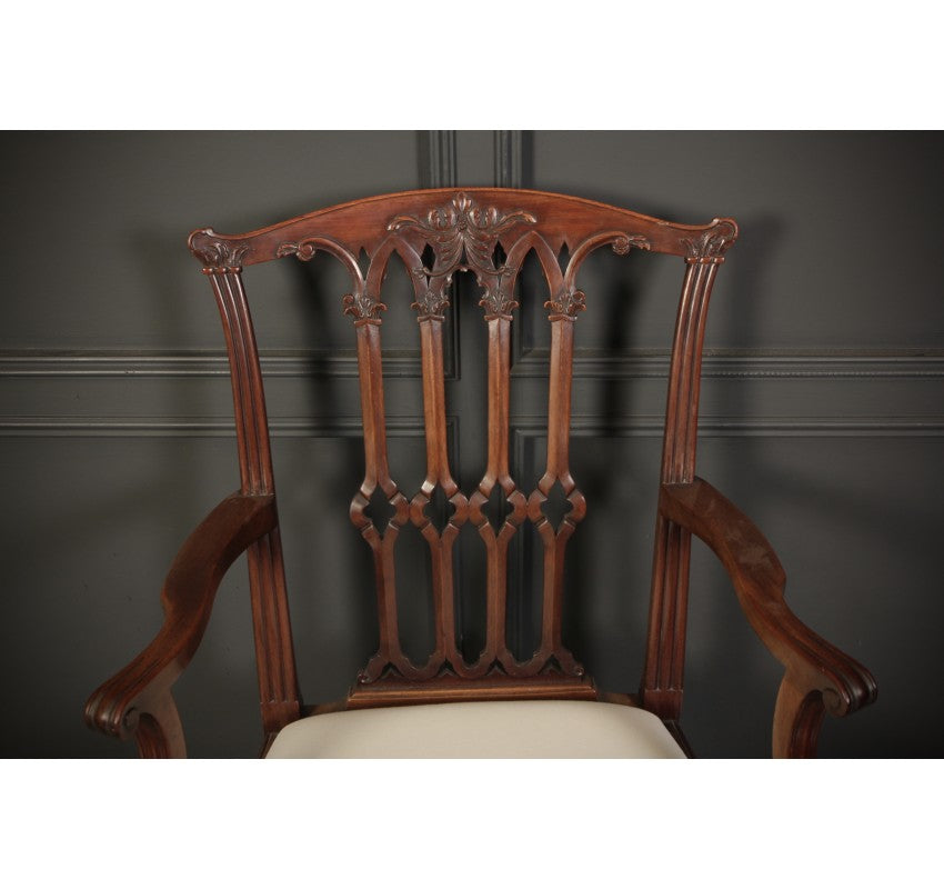 Set of 8 Mahogany Chippendale Style Dining Chairs