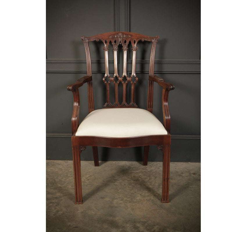 Set of 8 Mahogany Chippendale Style Dining Chairs