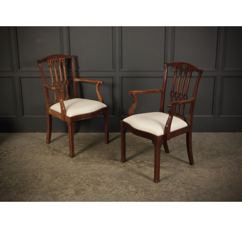 Set of 8 Mahogany Chippendale Style Dining Chairs