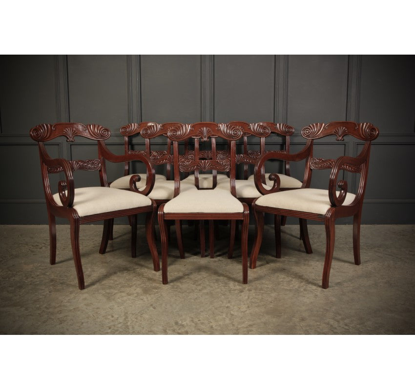 Set of 8 Regency Mahogany Dining Chairs