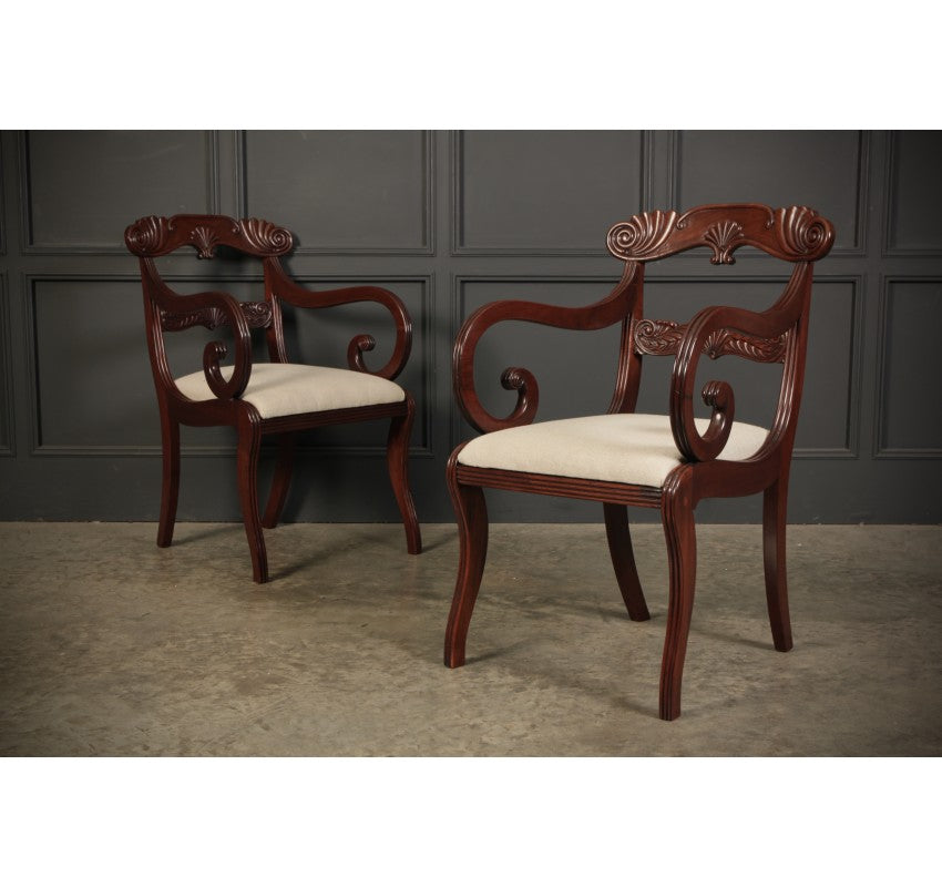 Set of 8 Regency Mahogany Dining Chairs