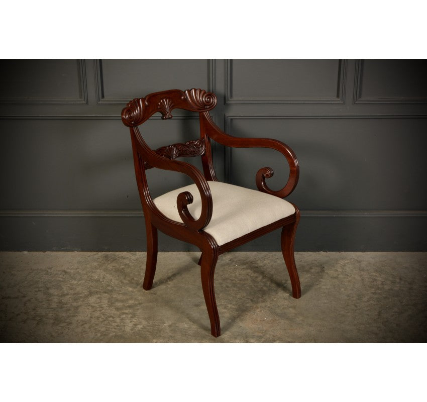 Set of 8 Regency Mahogany Dining Chairs