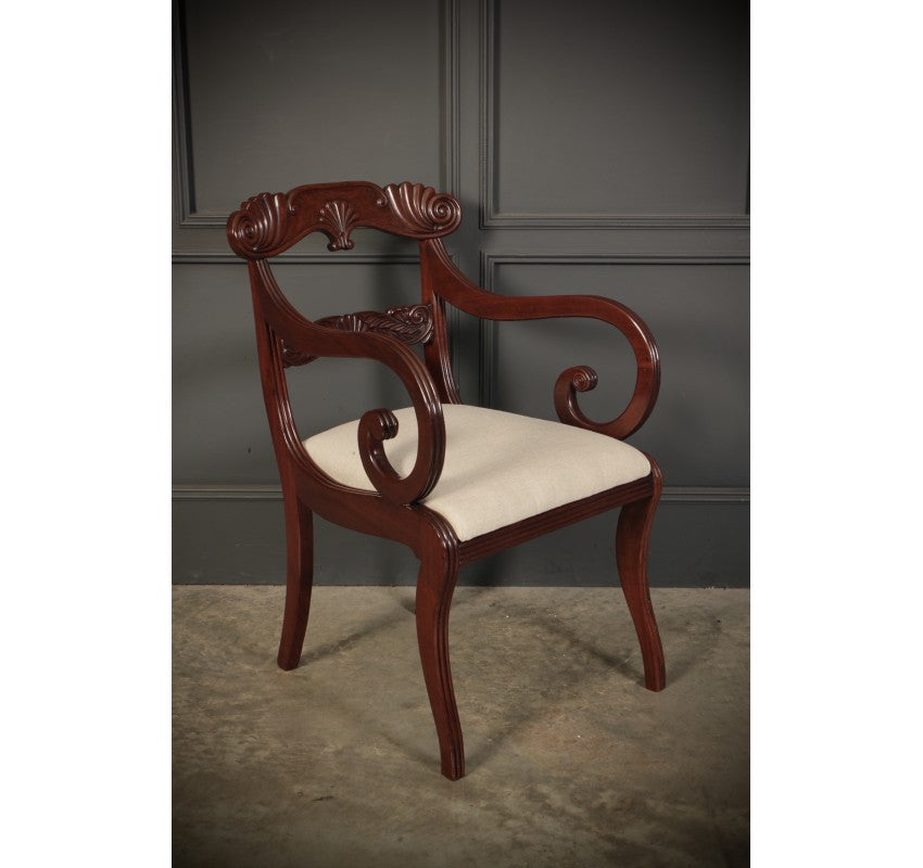 Set of 8 Regency Mahogany Dining Chairs
