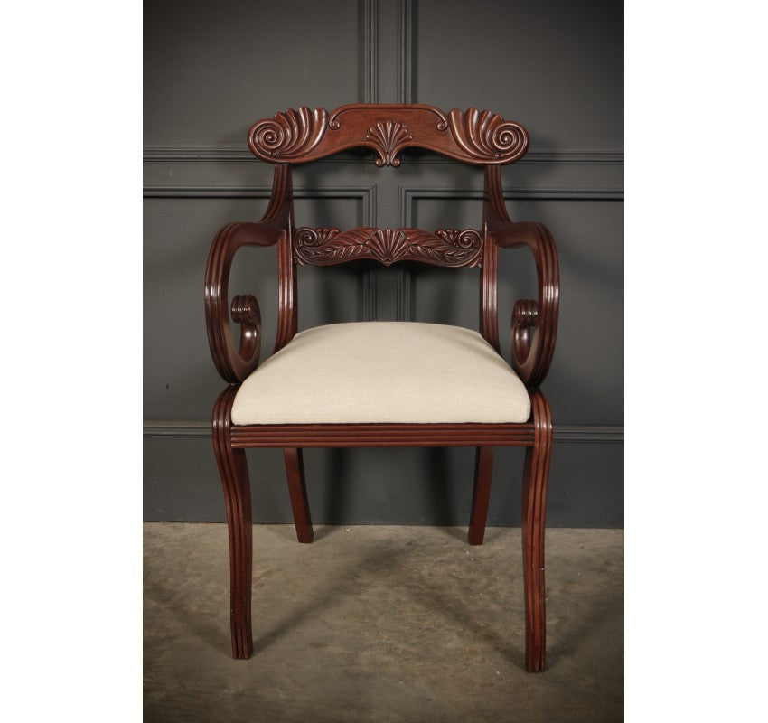 Set of 8 Regency Mahogany Dining Chairs