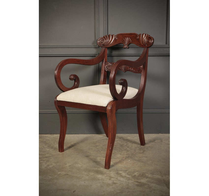 Set of 8 Regency Mahogany Dining Chairs