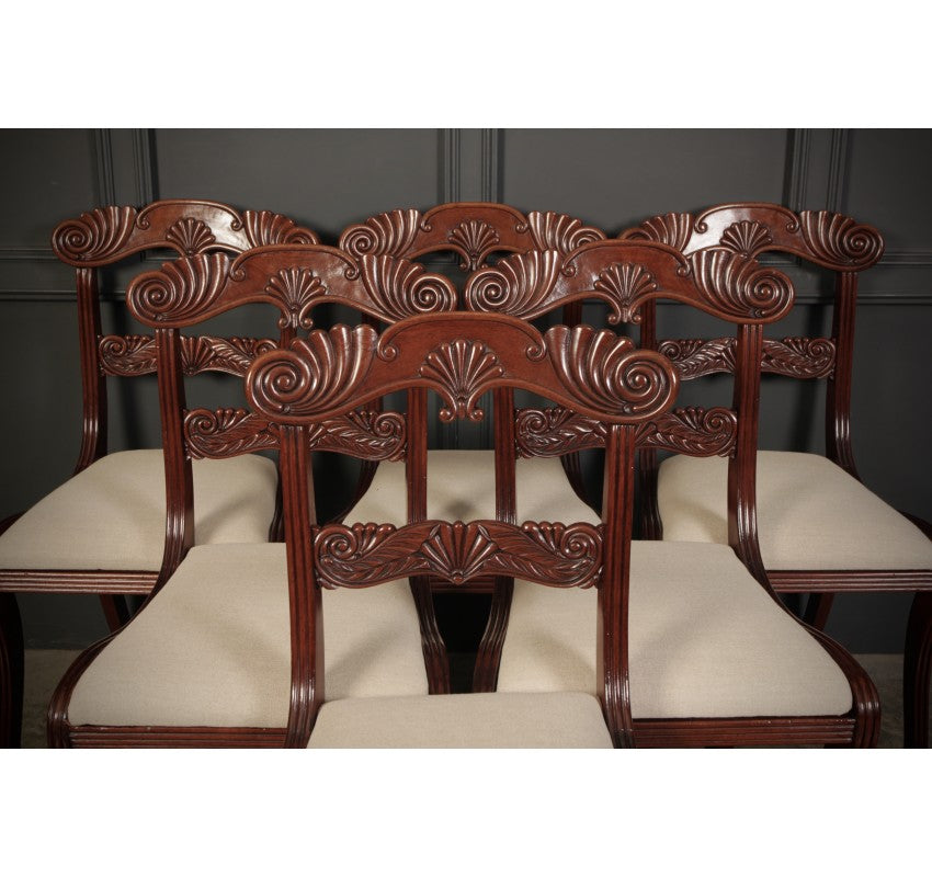 Set of 8 Regency Mahogany Dining Chairs