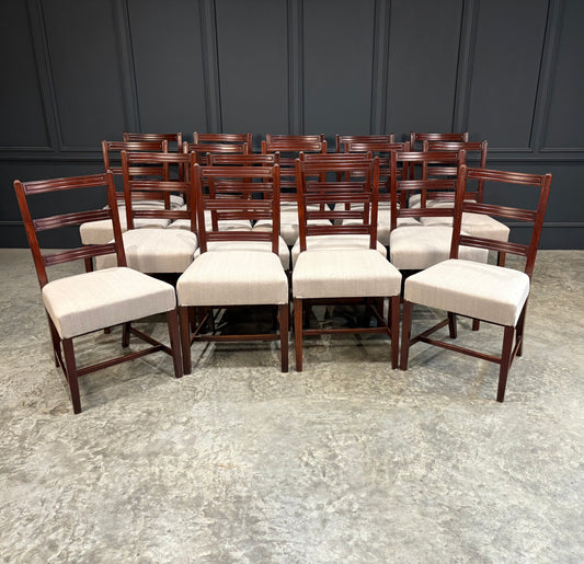 Set of Eighteen Georgian Mahogany Dining Chairs