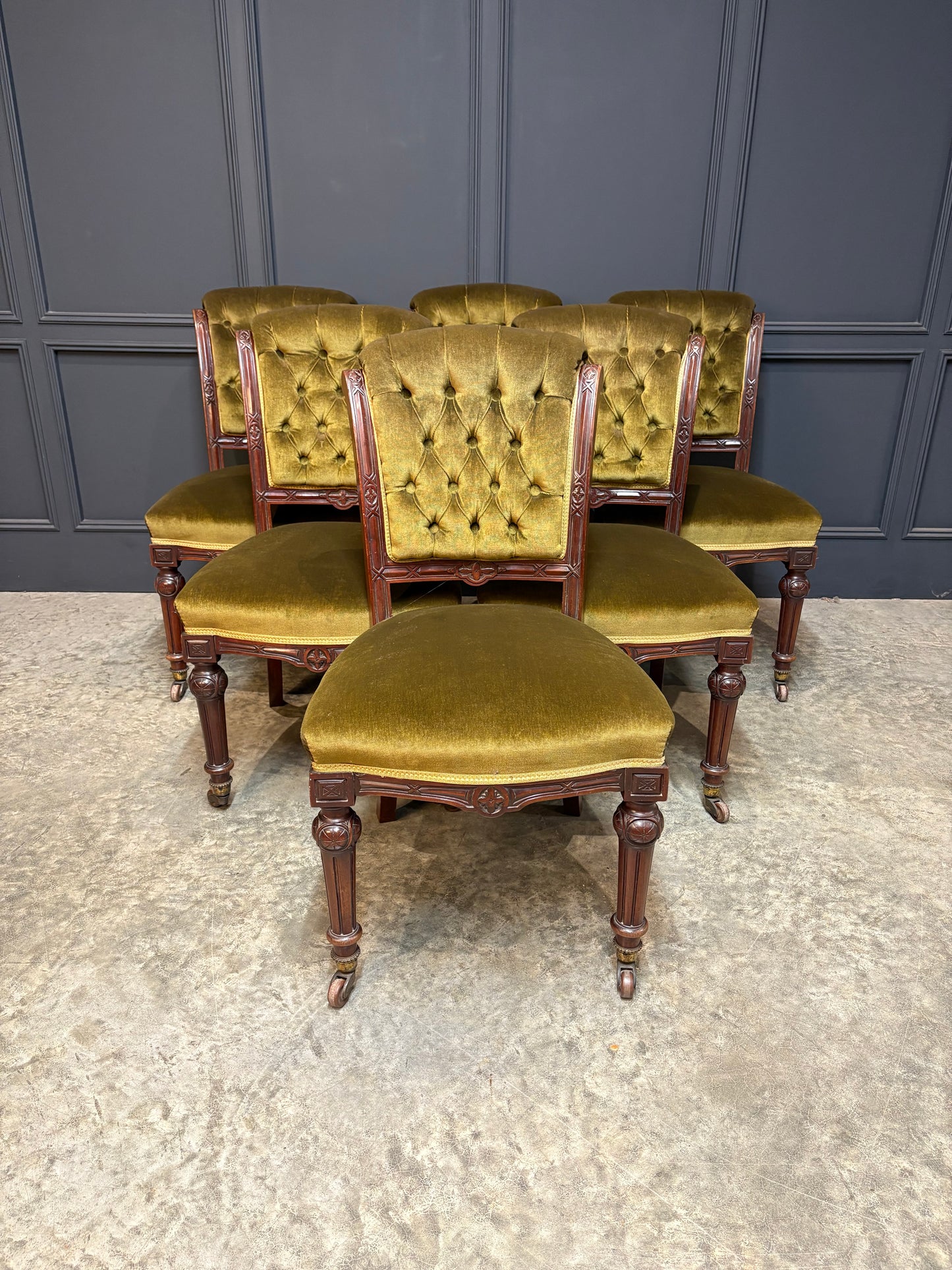 Set of Six Victorian Mahogany Dining Chairs