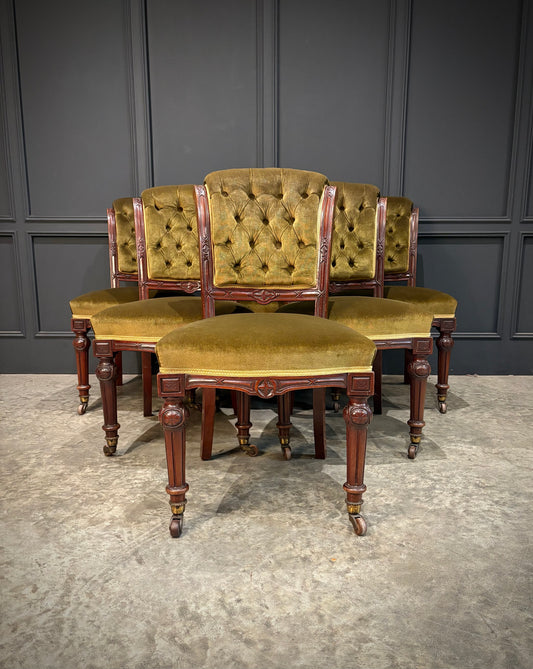Set of Six Victorian Mahogany Dining Chairs