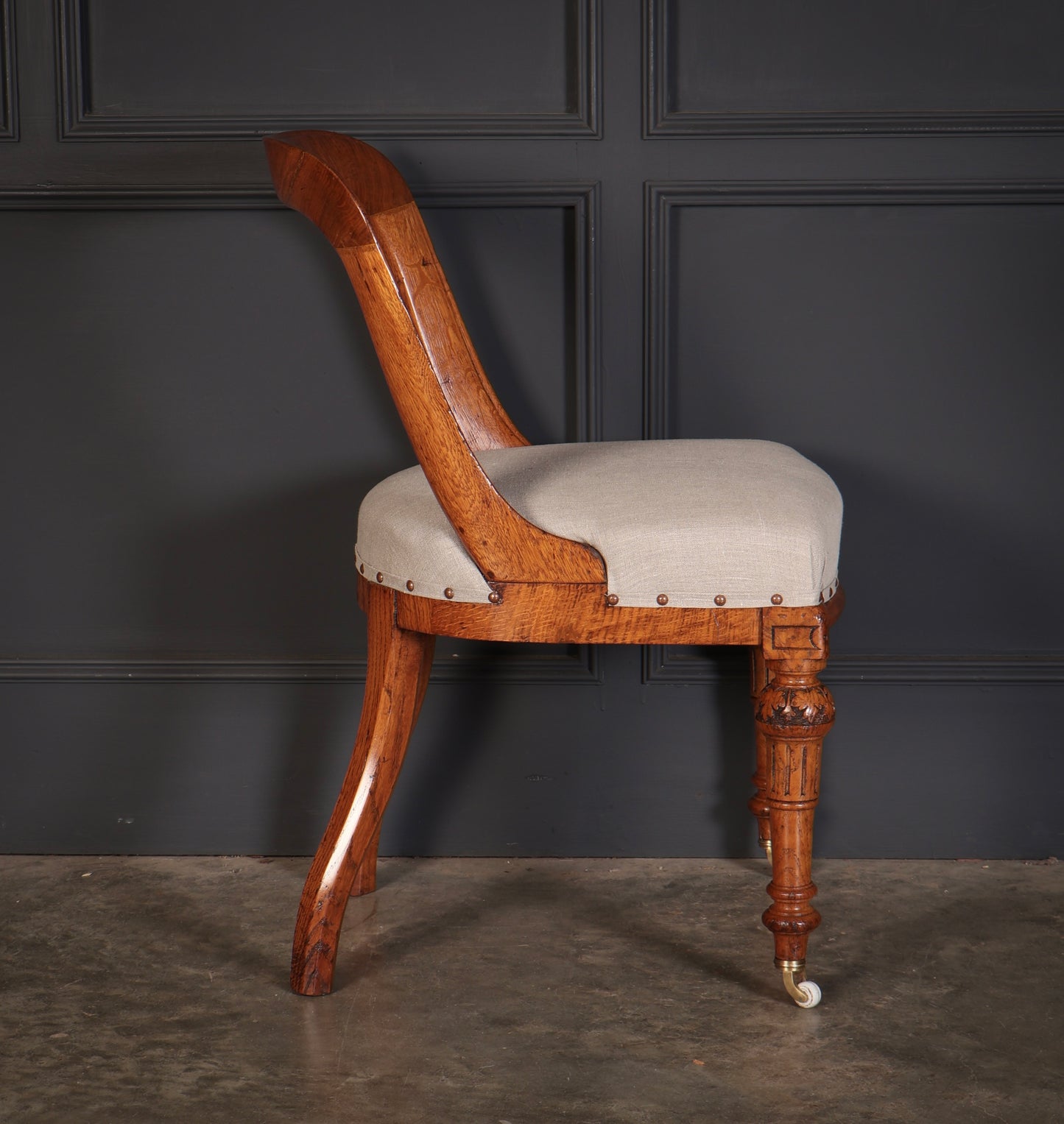 Magnificent Set of Ten Victorian Oak Dining Chairs