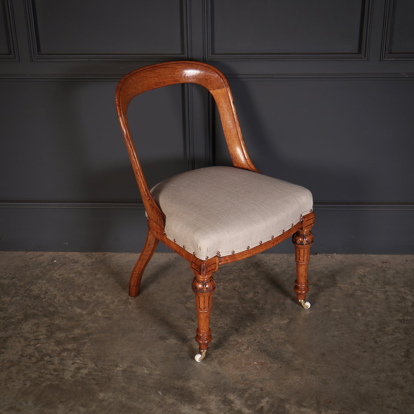 Magnificent Set of Ten Victorian Oak Dining Chairs