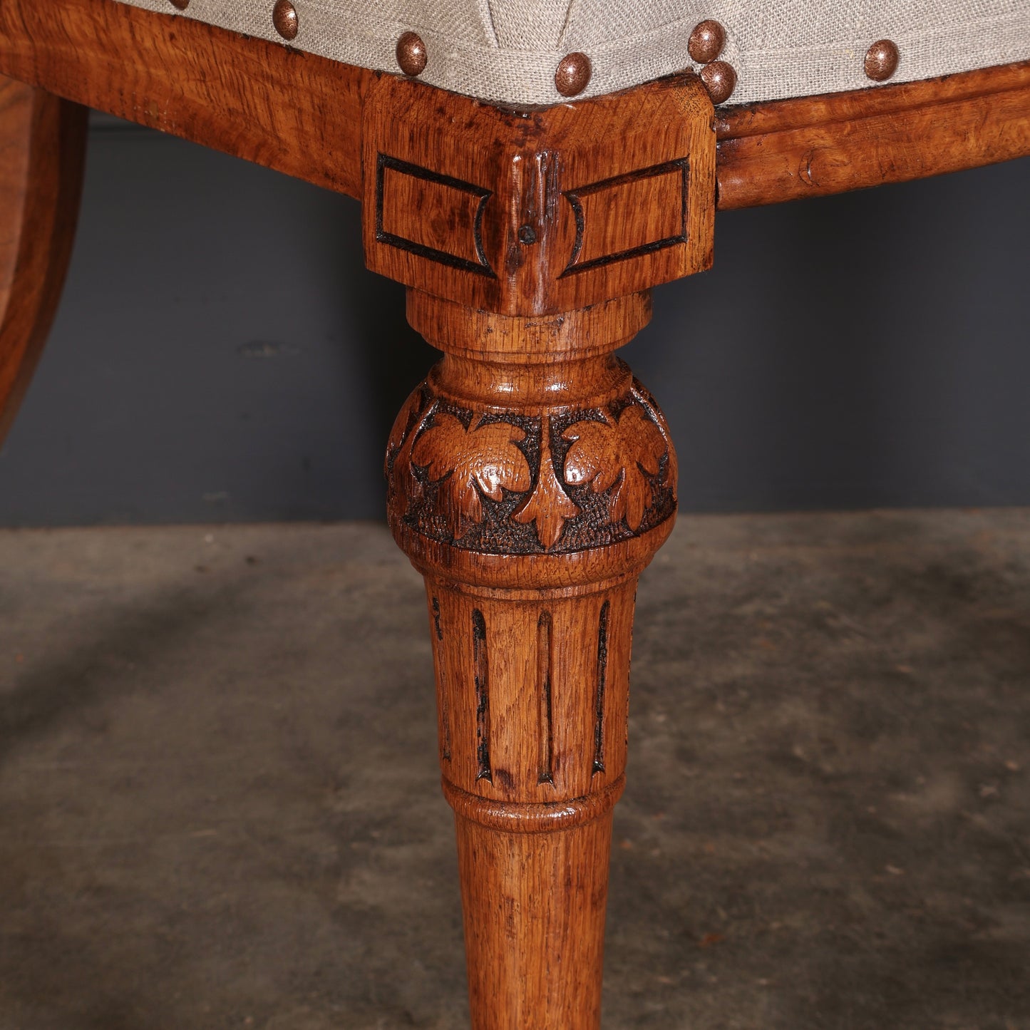Magnificent Set of Ten Victorian Oak Dining Chairs