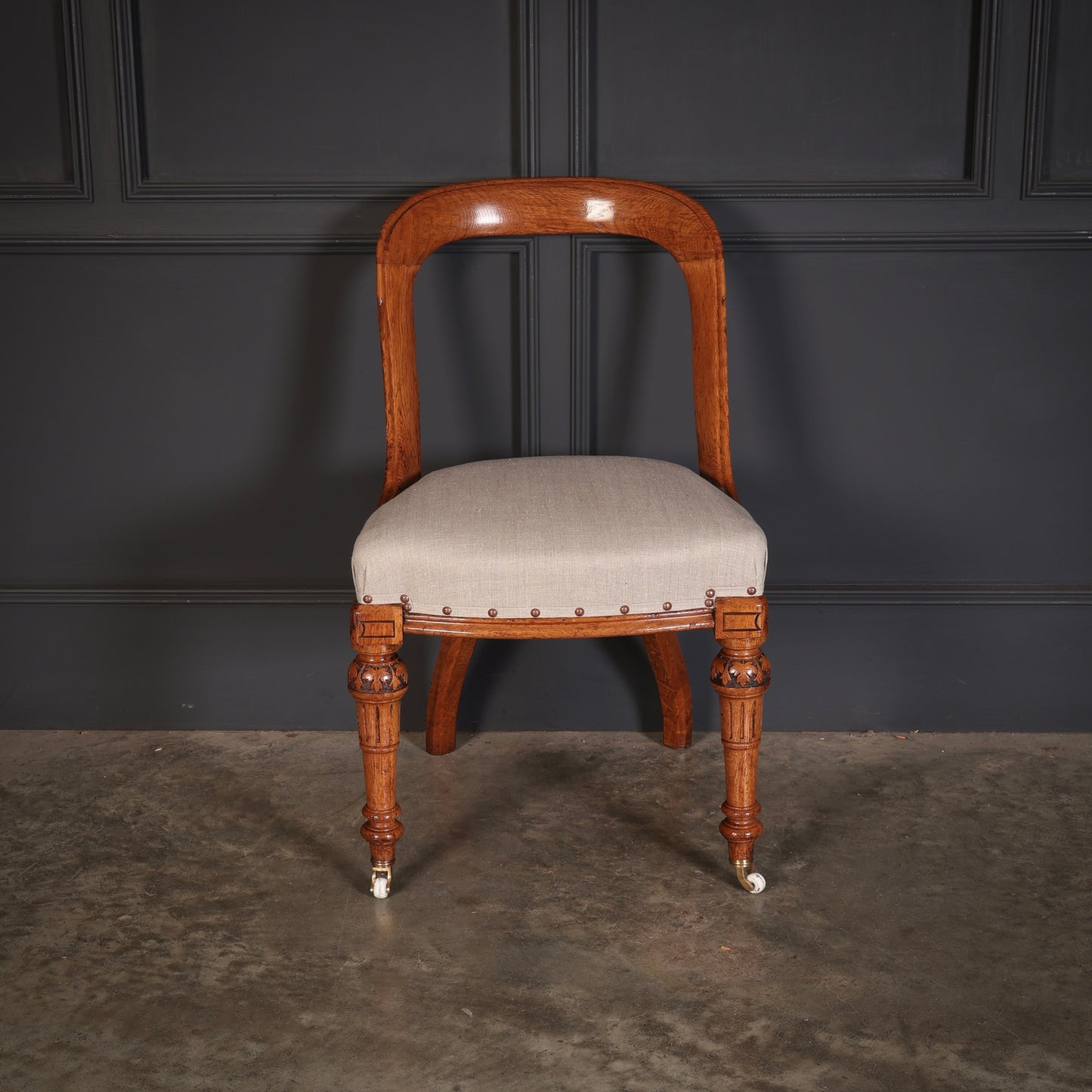 Magnificent Set of Ten Victorian Oak Dining Chairs