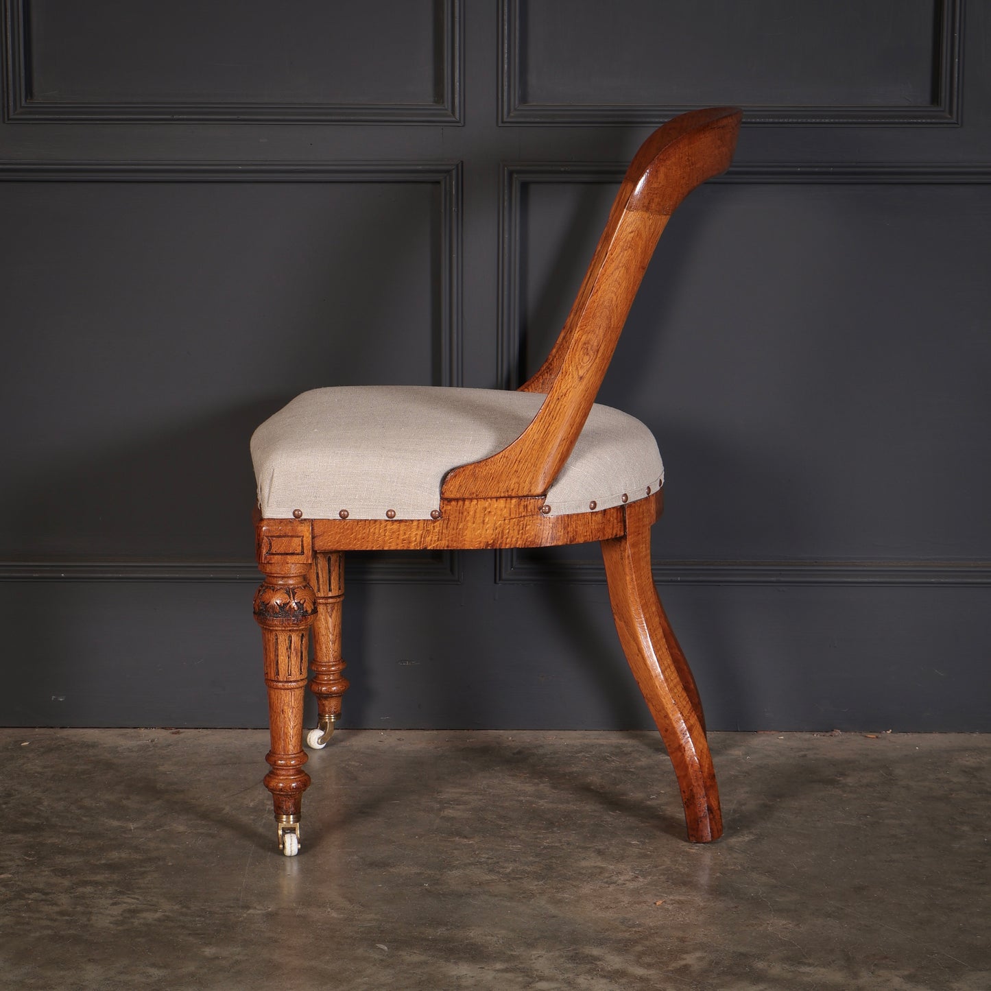 Magnificent Set of Ten Victorian Oak Dining Chairs