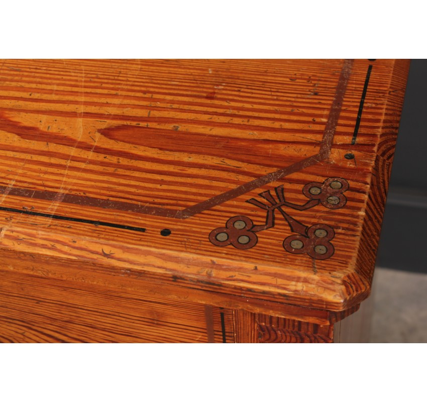 Stencilled Pitch Pine Chest of Drawers