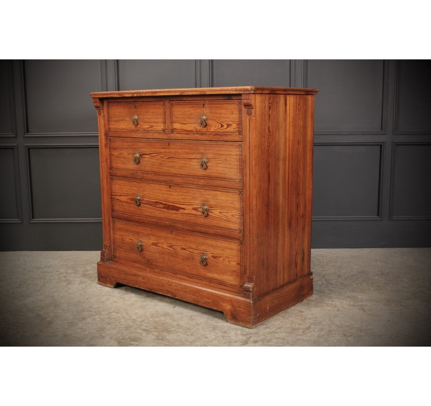 Stencilled Pitch Pine Chest of Drawers