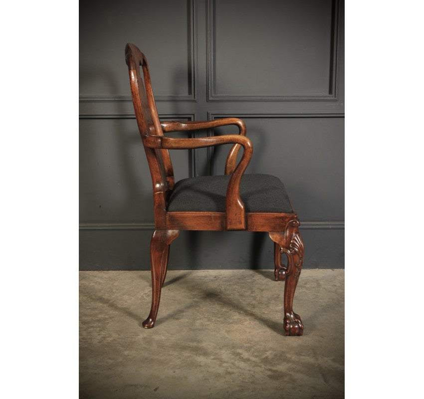 Superb Pair of Queen Anne Style Walnut Chairs