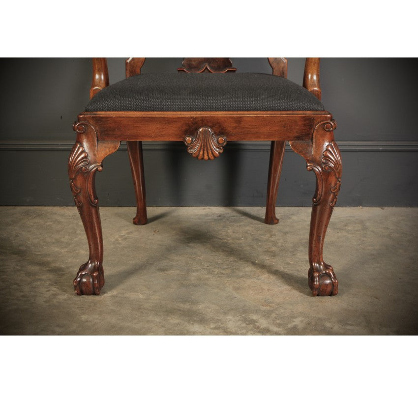 Superb Pair of Queen Anne Style Walnut Chairs