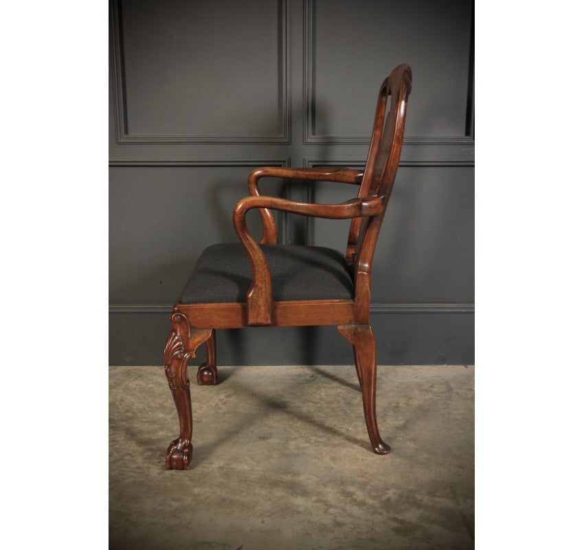 Superb Pair of Queen Anne Style Walnut Chairs