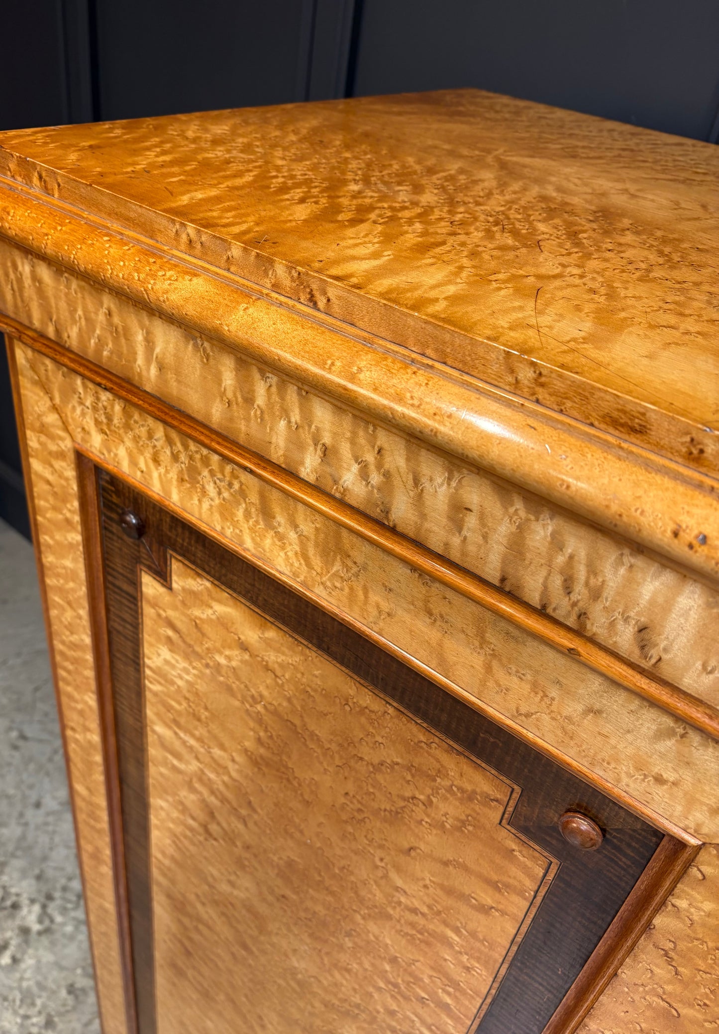 Low Victorian Birds Eye Maple Compactum Wardrobe