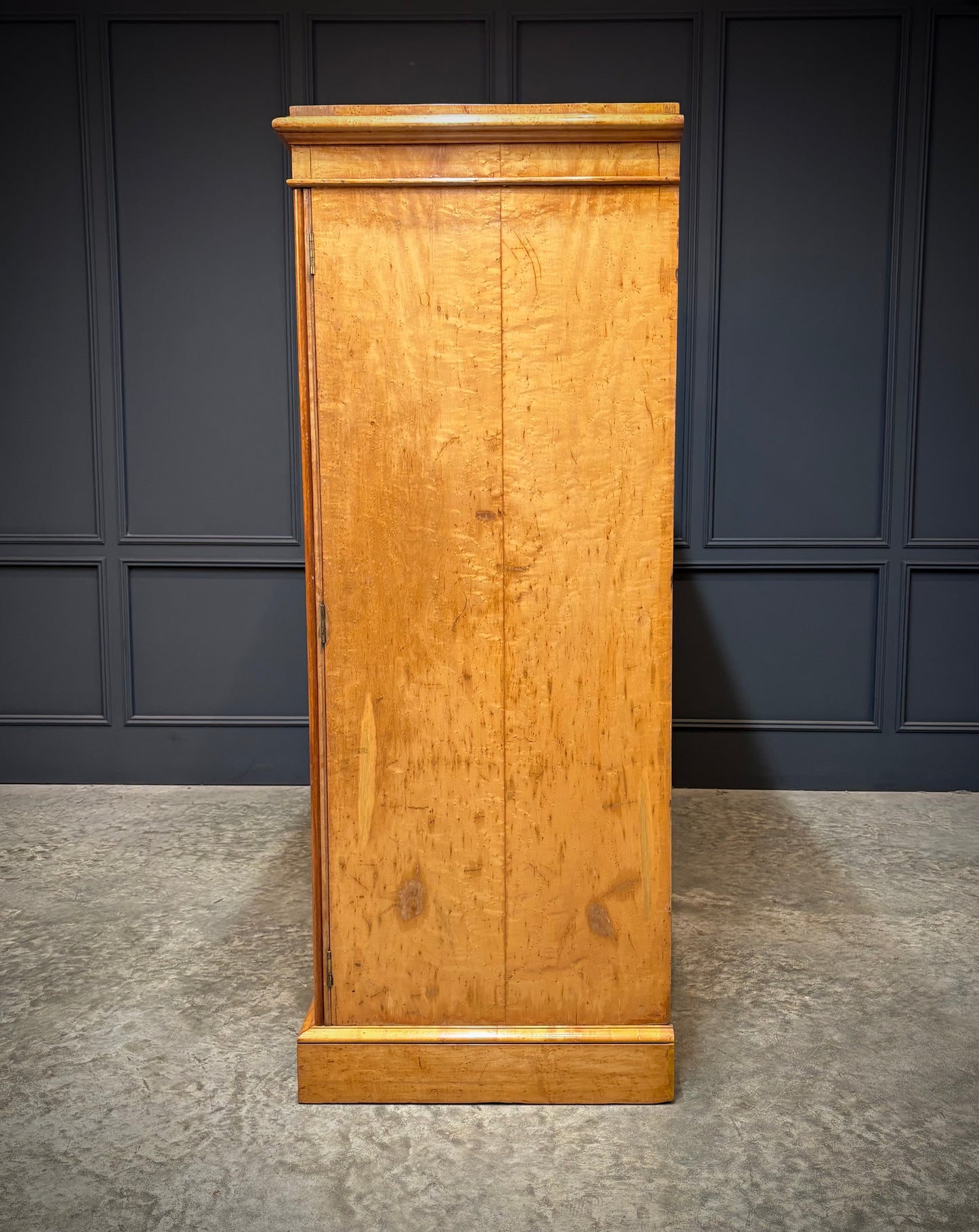 Low Victorian Birds Eye Maple Compactum Wardrobe
