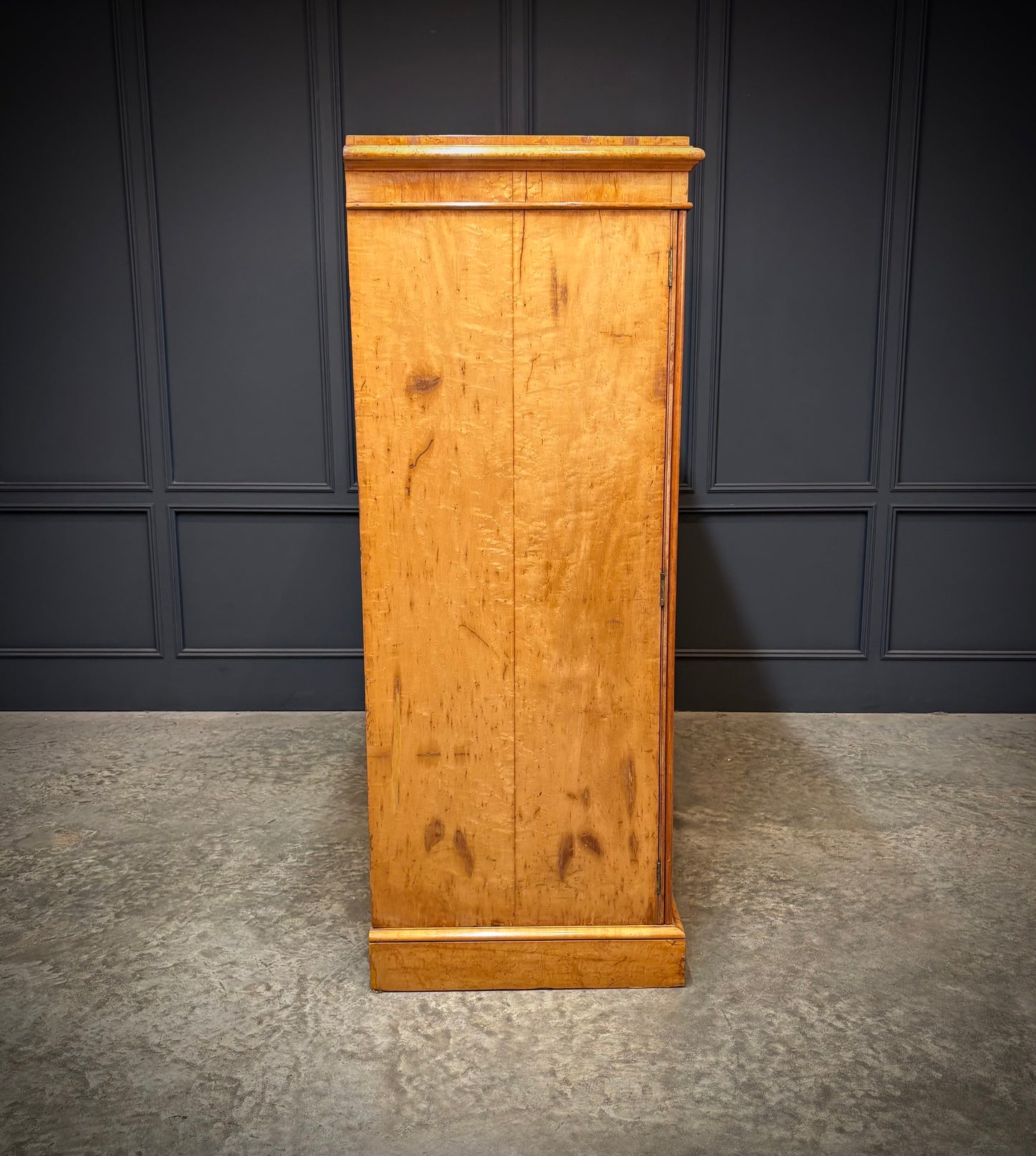 Low Victorian Birds Eye Maple Compactum Wardrobe