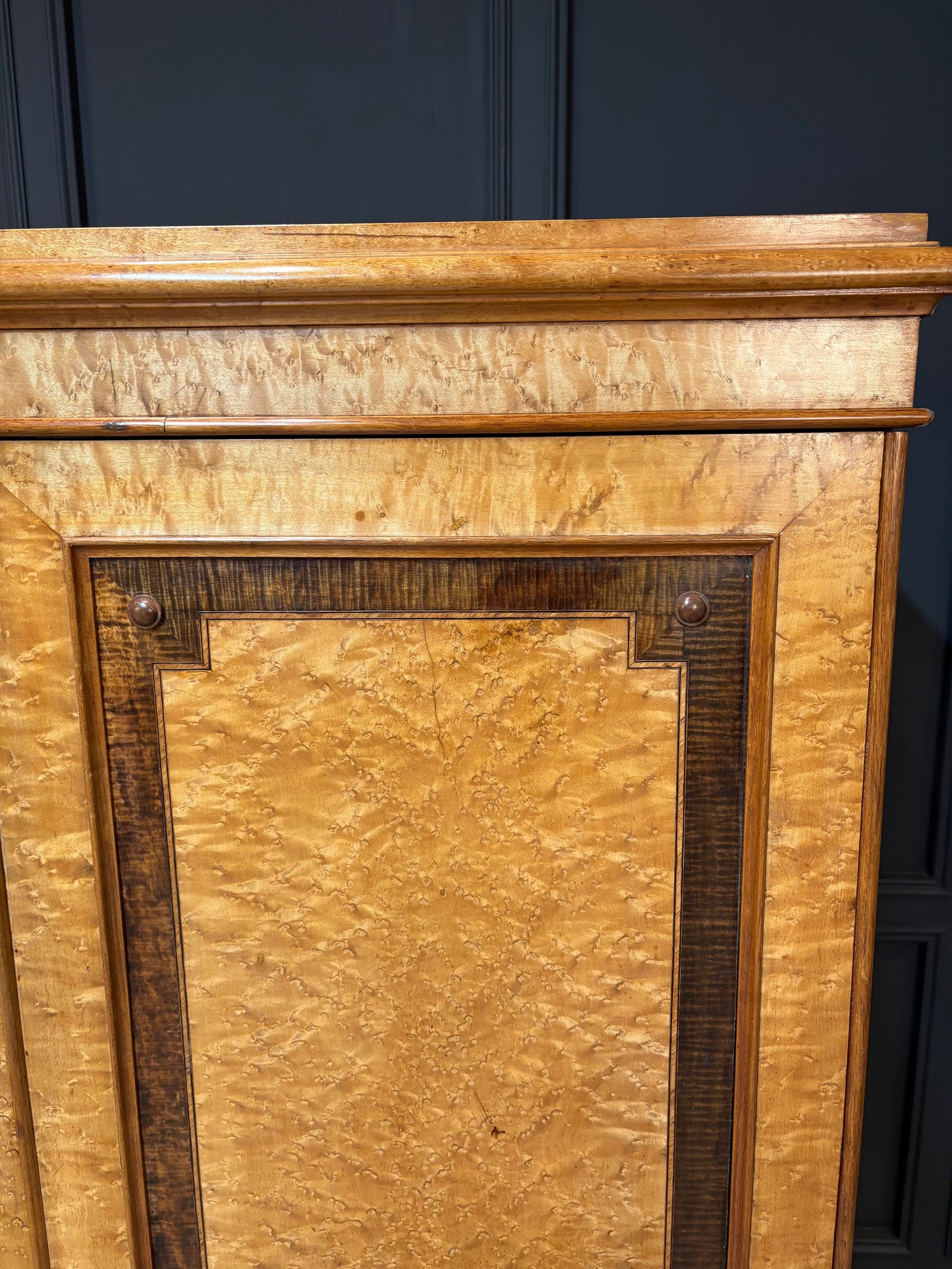Low Victorian Birds Eye Maple Compactum Wardrobe
