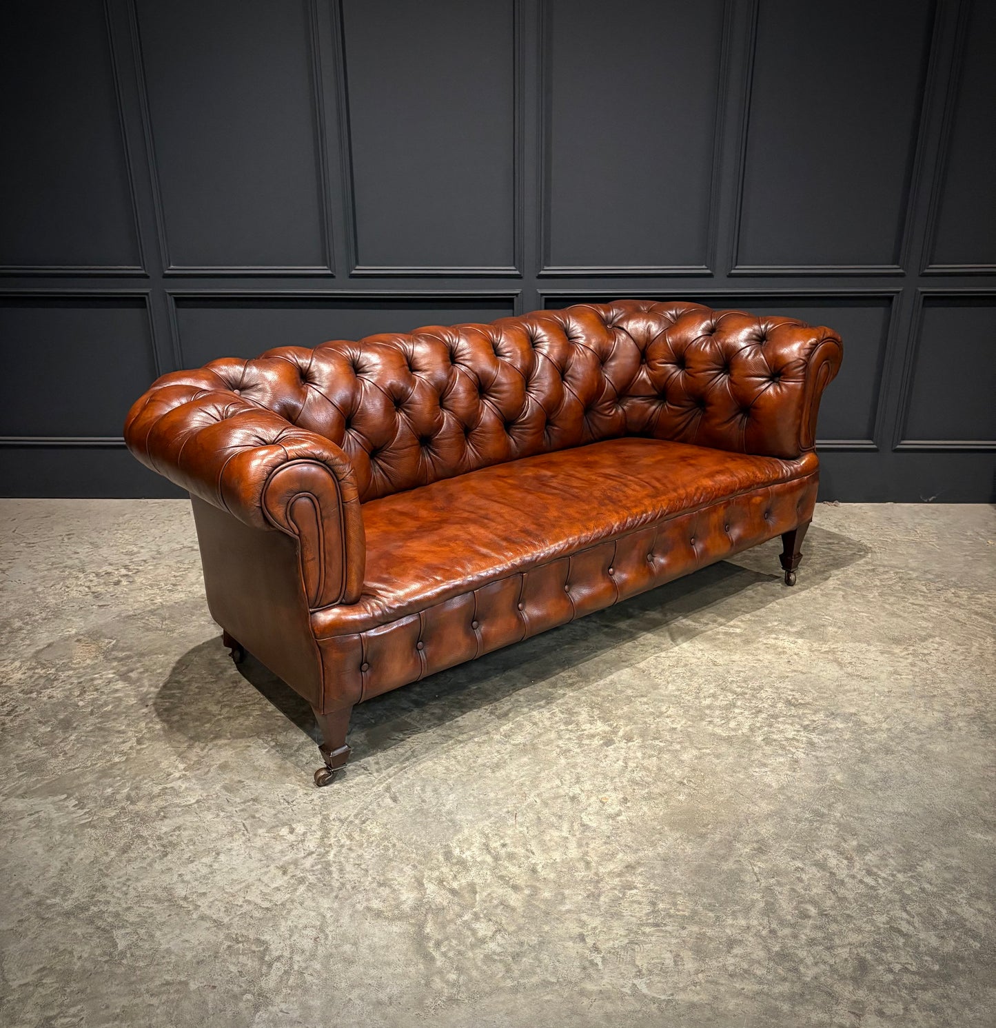 Victorian Buttoned Leather Chesterfield Sofa