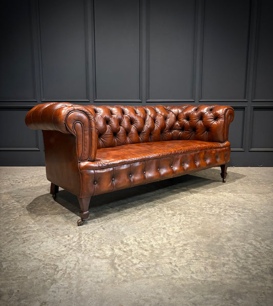 Victorian Buttoned Leather Chesterfield Sofa