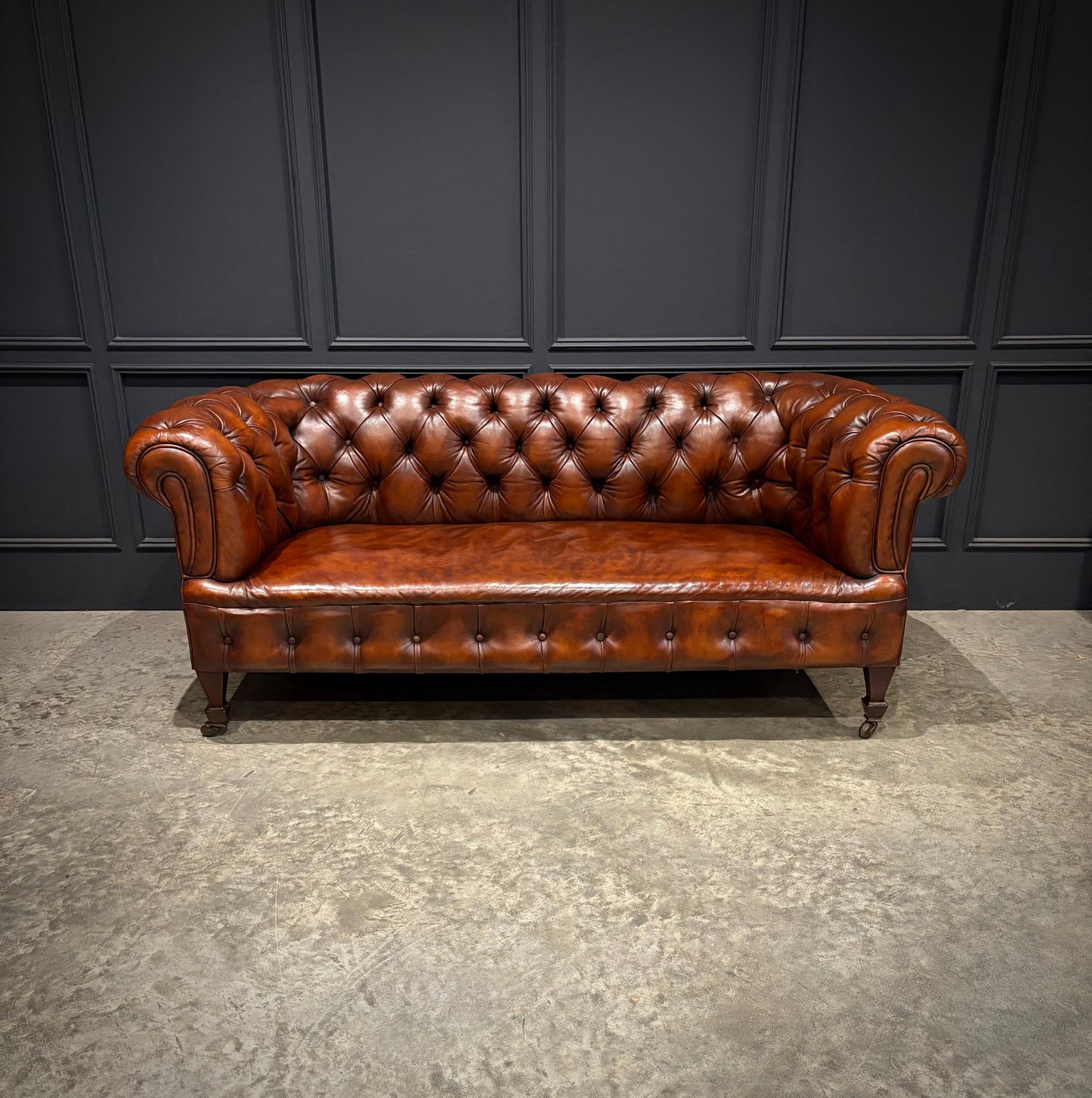 Victorian Buttoned Leather Chesterfield Sofa