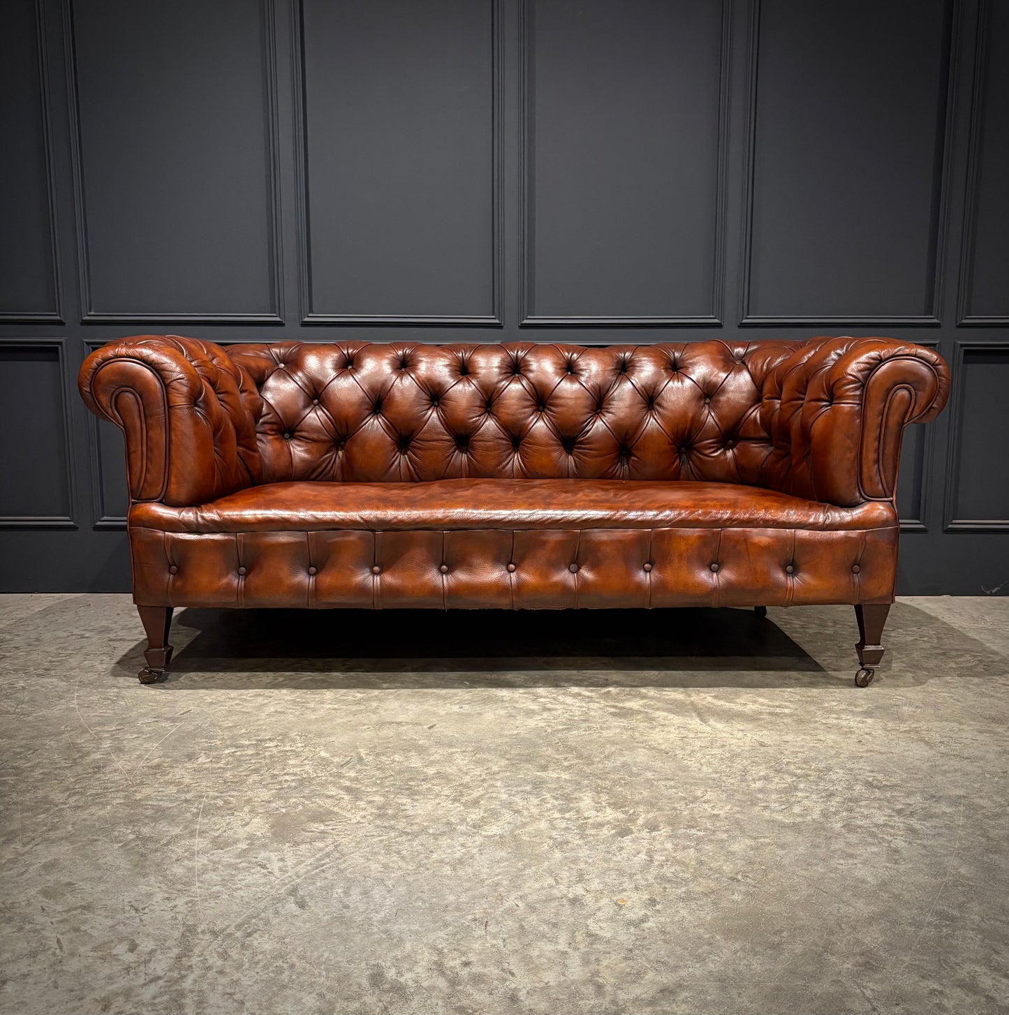 Victorian Buttoned Leather Chesterfield Sofa