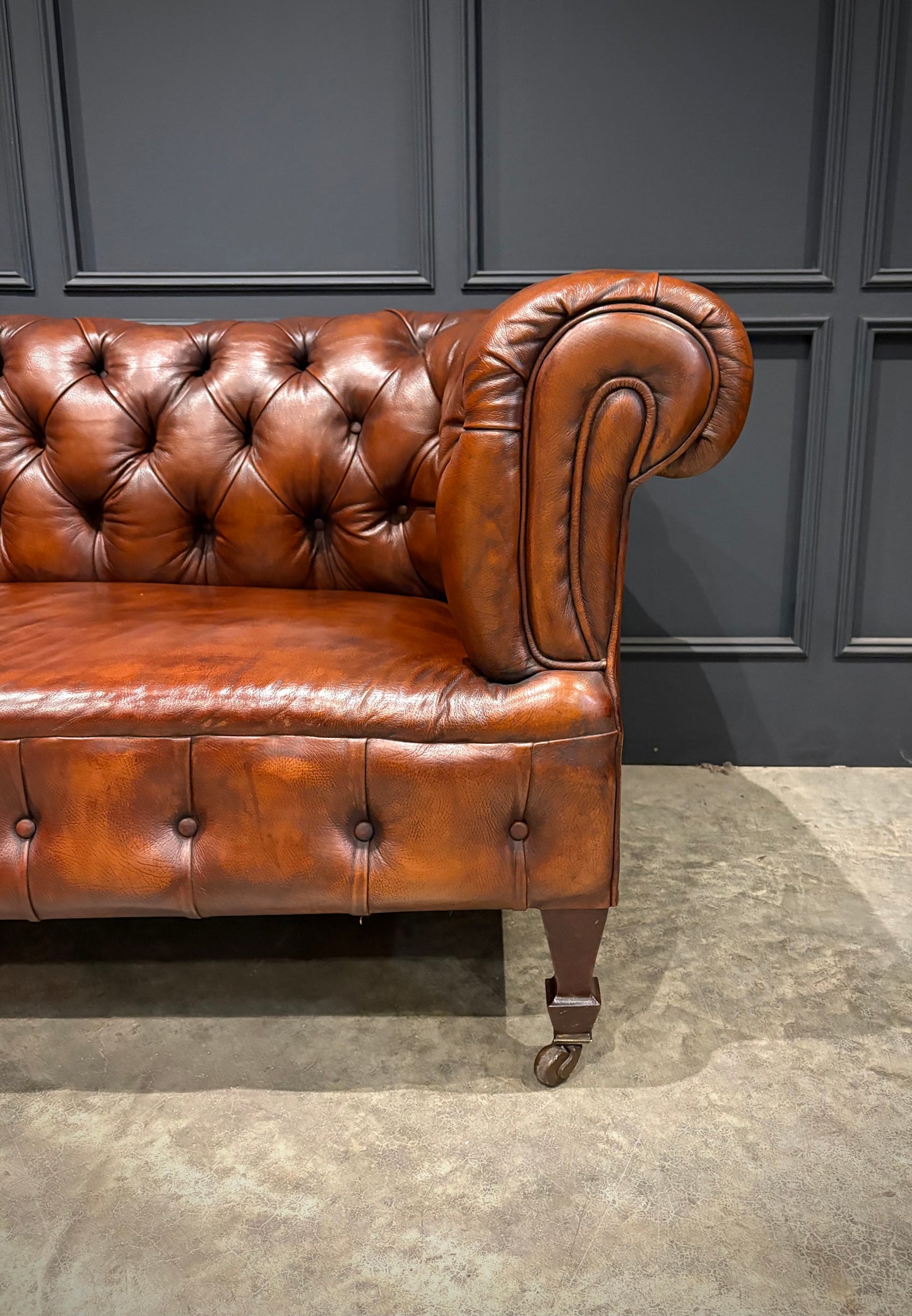 Victorian Buttoned Leather Chesterfield Sofa