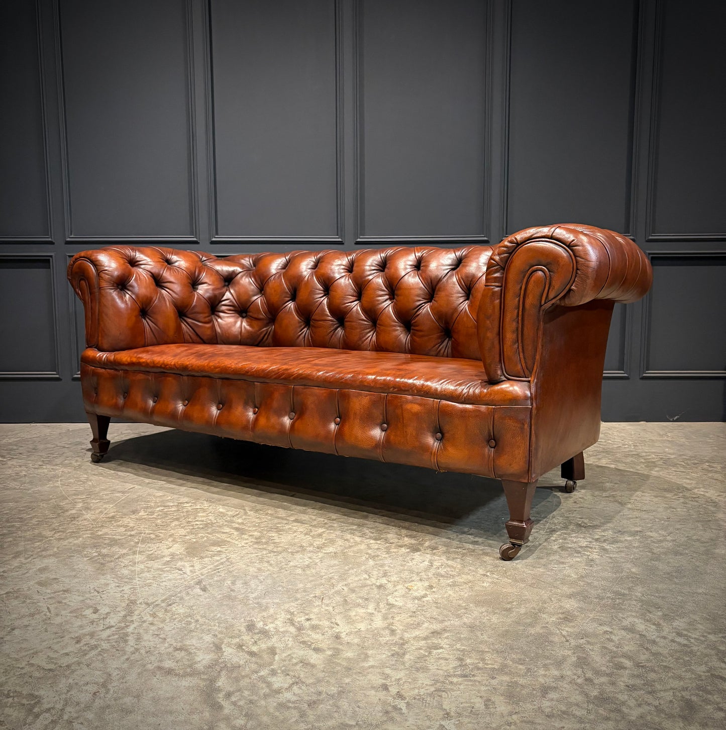 Victorian Buttoned Leather Chesterfield Sofa