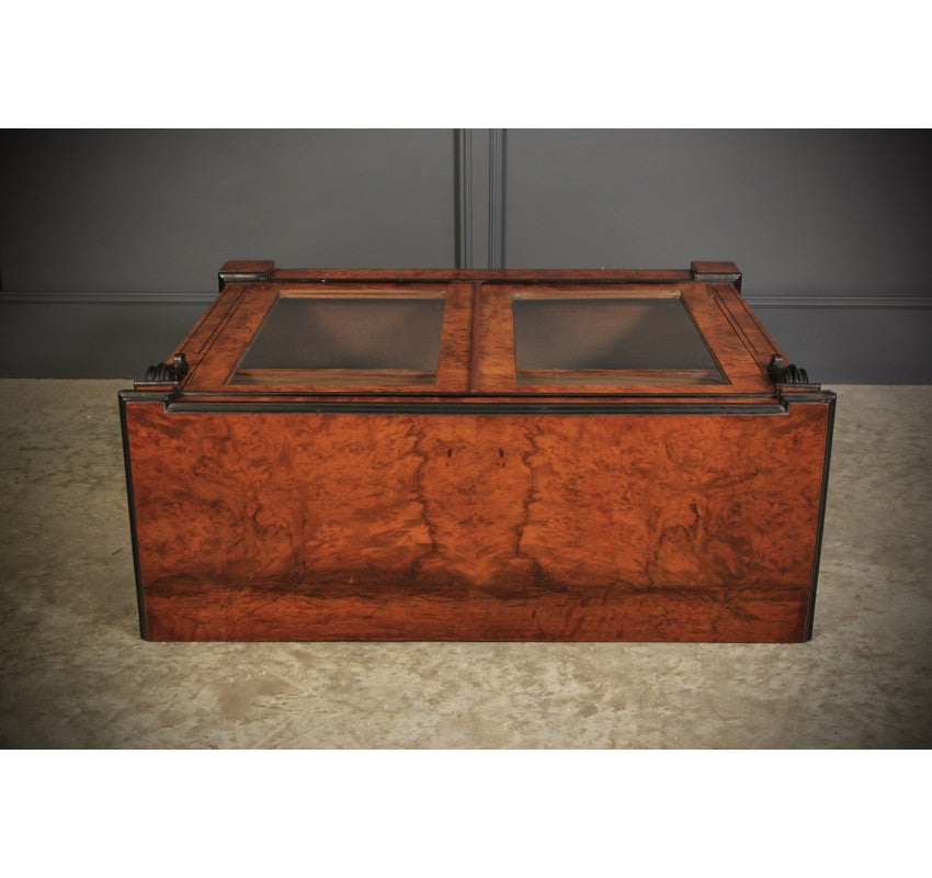 Victorian Glazed Figured Walnut Bookcase