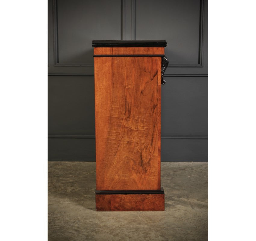 Victorian Glazed Figured Walnut Bookcase