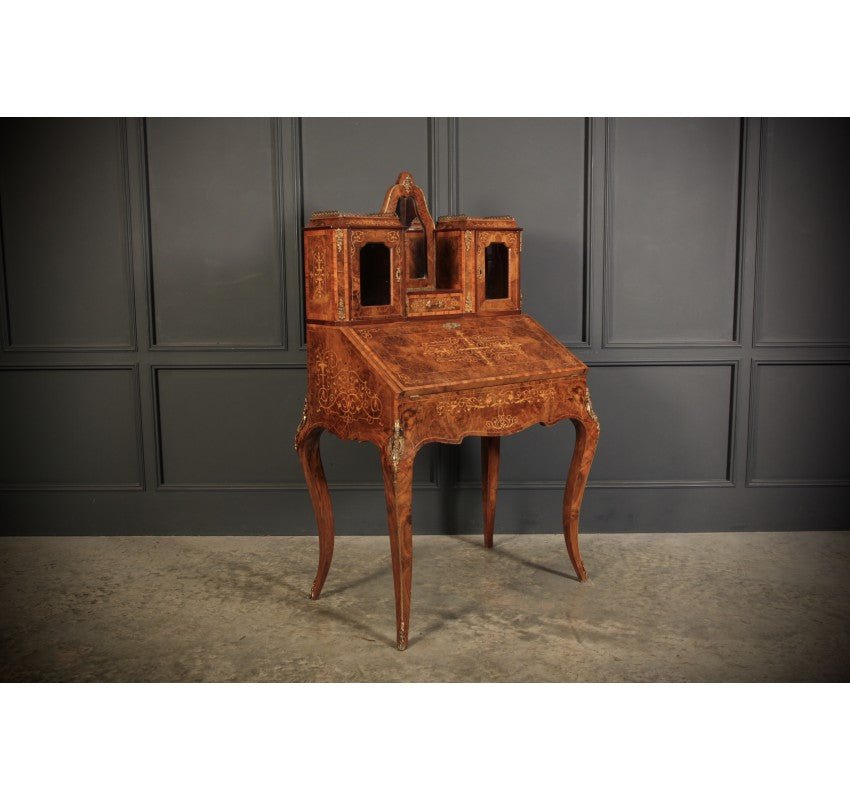 Victorian Inlaid Burr Walnut Ladies Writing Desk (bonheur De Jour)