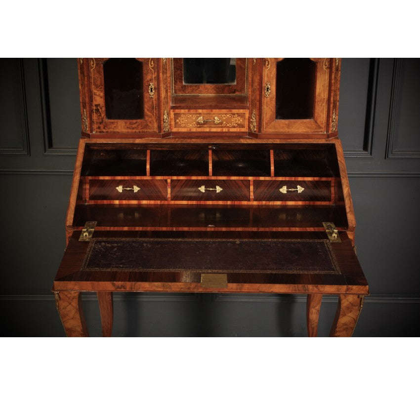 Victorian Inlaid Burr Walnut Ladies Writing Desk (bonheur De Jour)