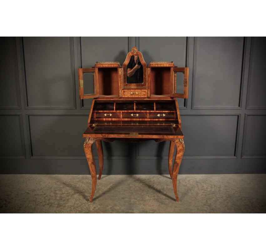 Victorian Inlaid Burr Walnut Ladies Writing Desk (bonheur De Jour)