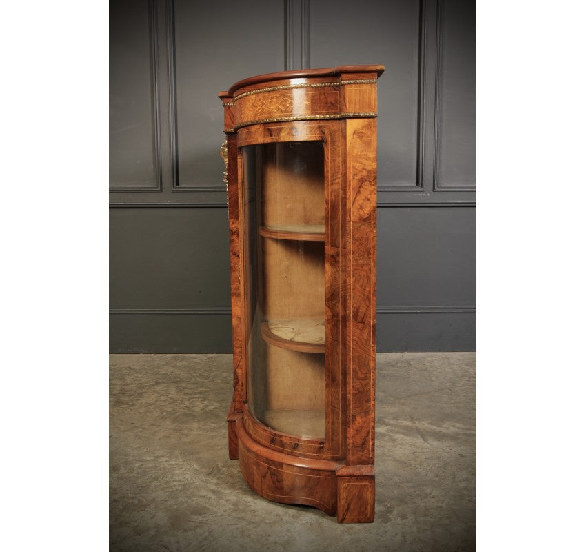 Victorian Inlaid Walnut Credenza Side Cabinet