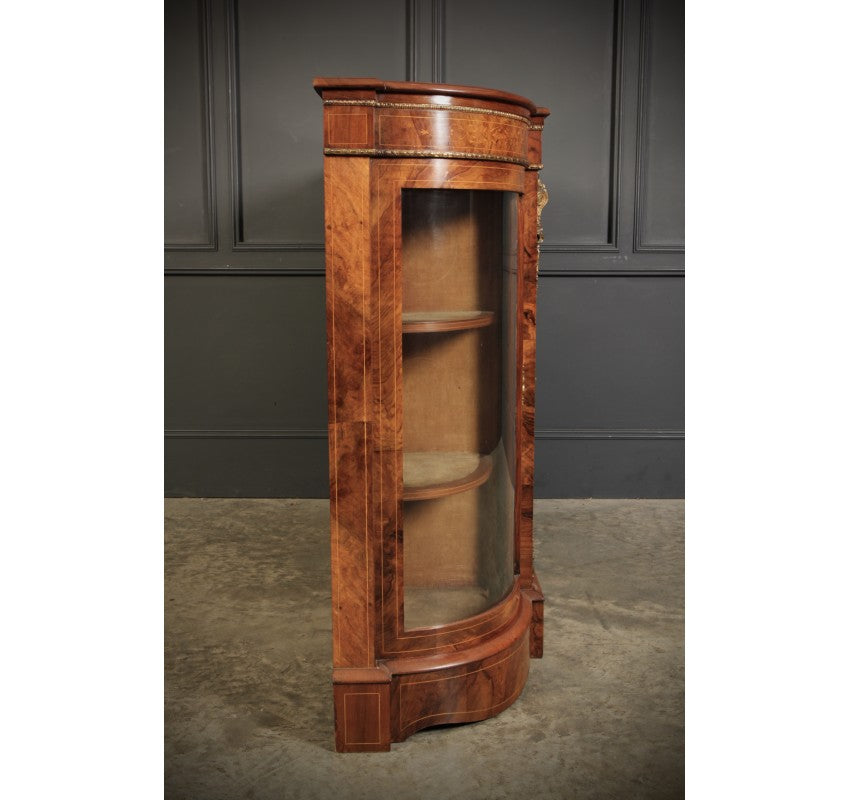 Victorian Inlaid Walnut Credenza Side Cabinet