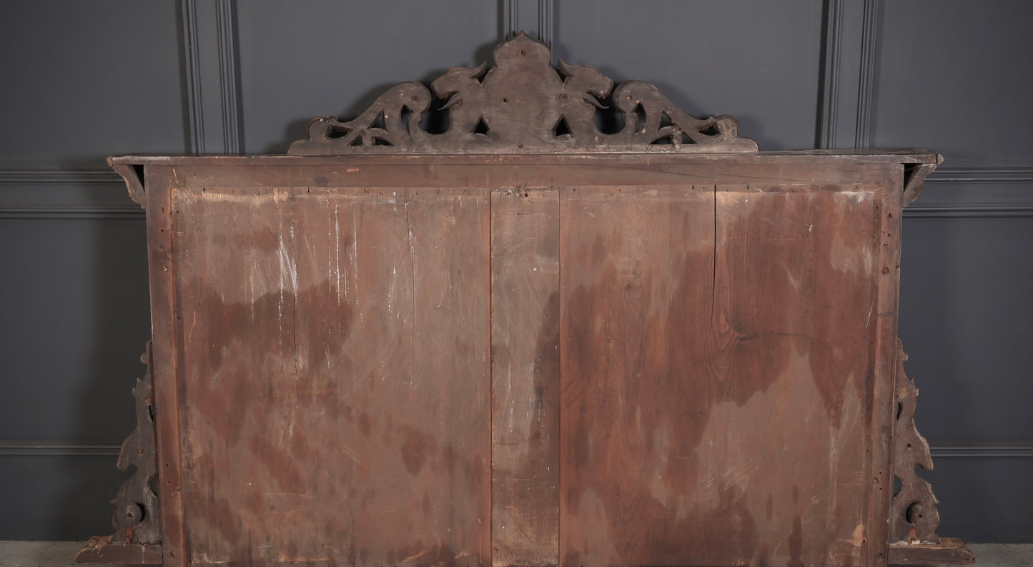 Large Victorian Carved Oak Overmantel Mirror