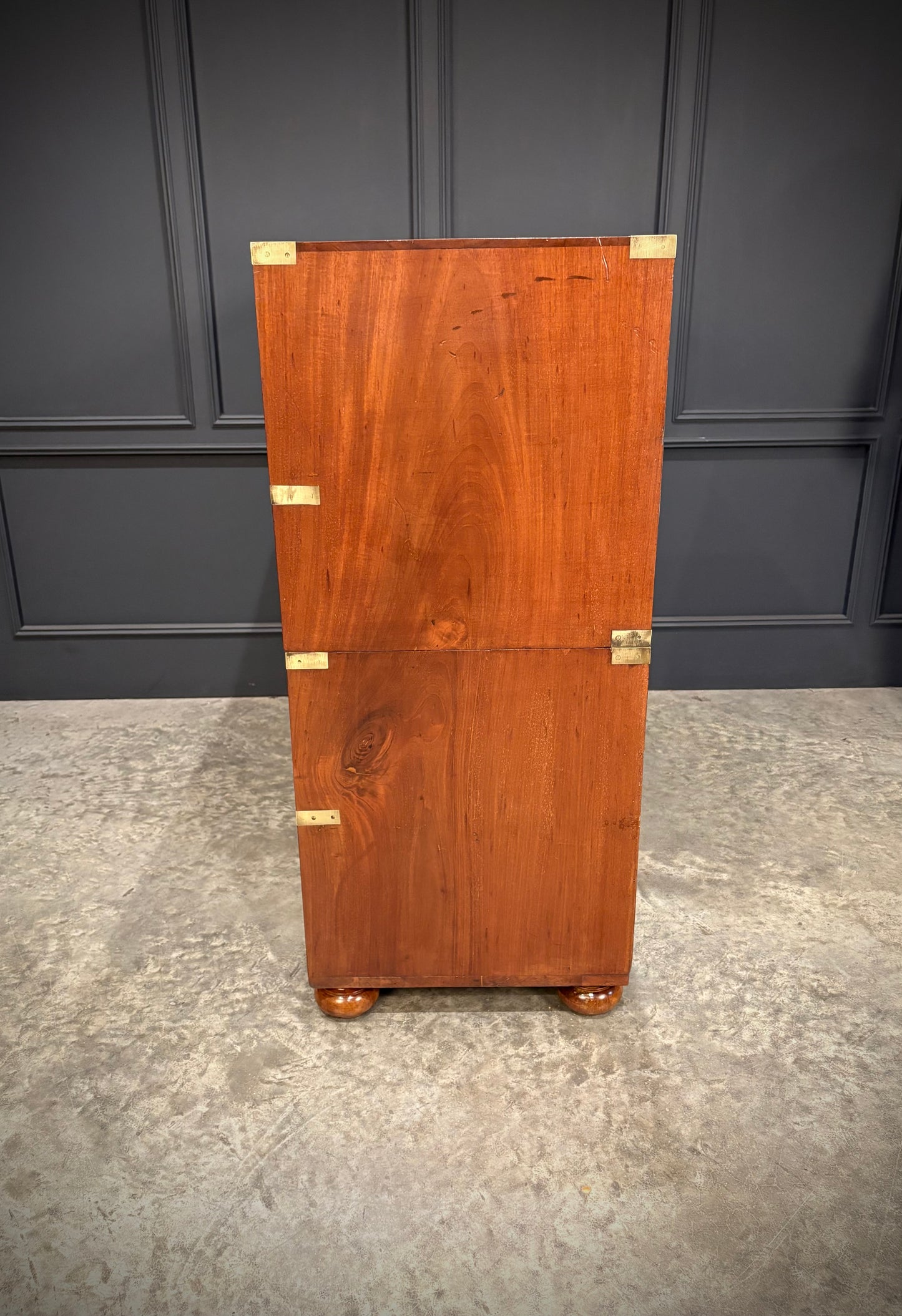 Victorian Mahogany Military Campaign Secretaire Chest