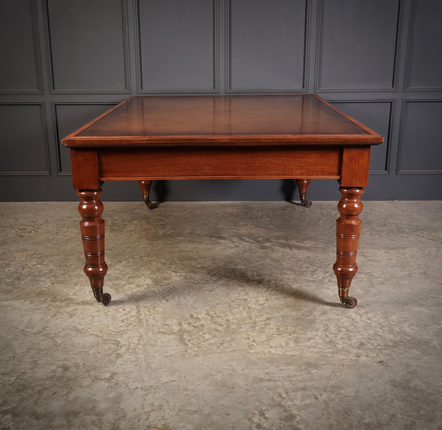 Victorian Mahogany & Amboyna Writing Table by Bulstrode Cambridge